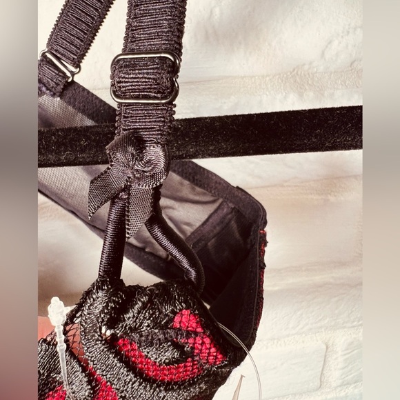 NWT Soma Limited Edition Lace Splendor Padded Push Up Bra 32 C Ruby Black #0421 - Picture 6 of 10